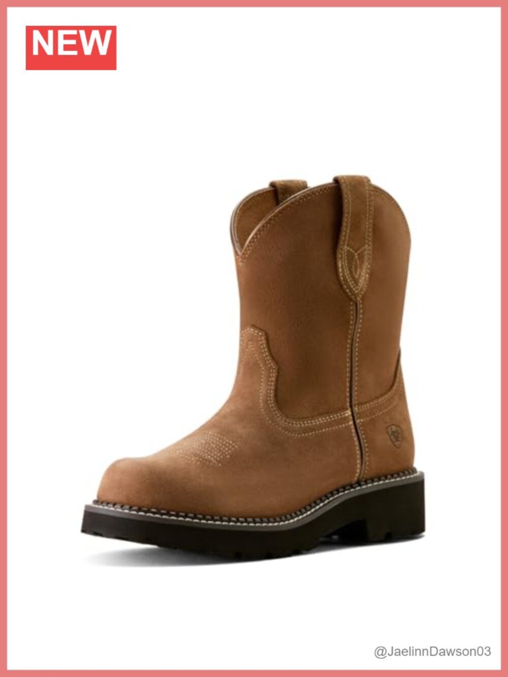 Women's Suede Western Slouch Boots Mid-Calf Round Toe